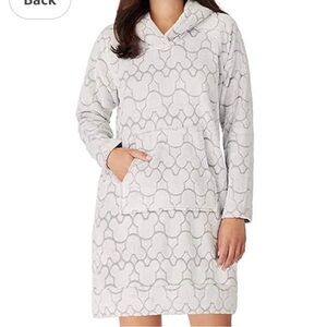 DISNEY Mickey Hoodie Dress Cozy Fleece Lounge Minimalist Soft Girl Cozycore L